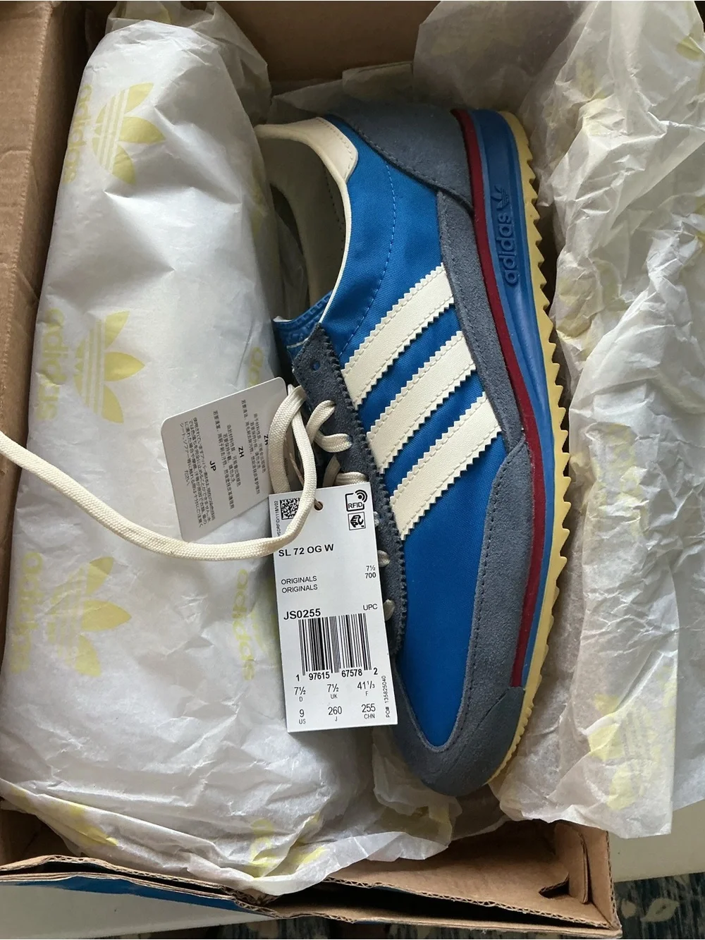 adidas SL72  Blue & White Inspired Sneakers JS0255 brand new in box women’s 9